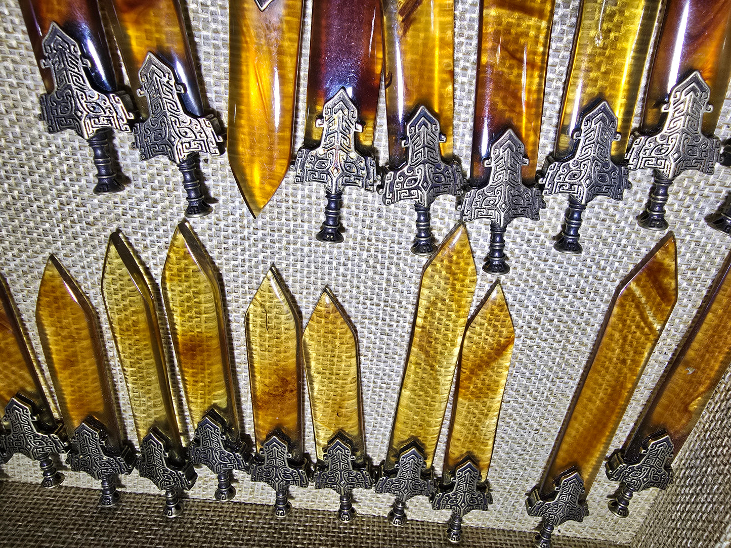 Genuine Burmese amber swords