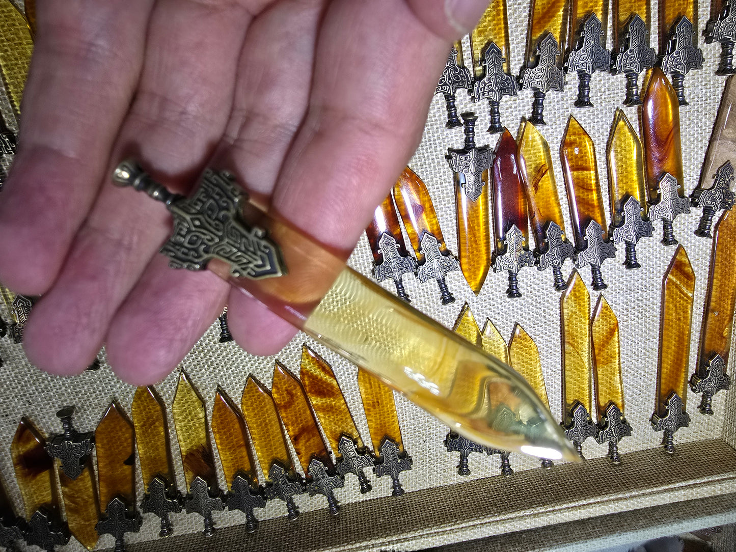 Genuine Burmese amber swords