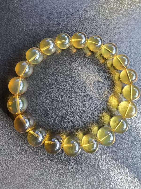 Burmese amber(burmite)-Golden amber beaded Bracelet