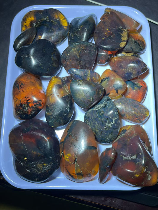 Polished Burmese Amber Stones – 100% Genuine Burmite with No Rough Skin A1011
