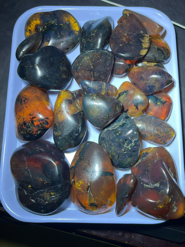 Polished Burmese Amber Stones – 100% Genuine Burmite with No Rough Skin A1011